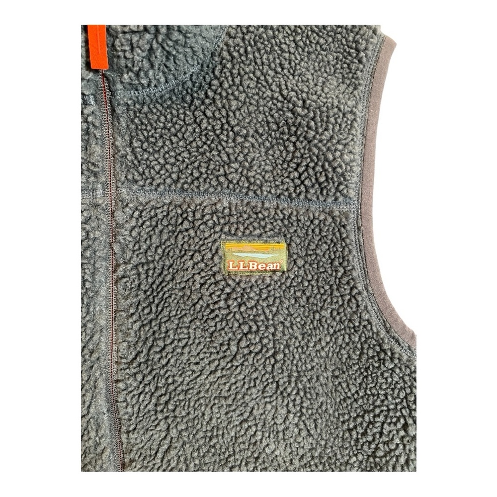 LL BEAN Mountain Deep Pile Sherpa Fleece Vest Full Zip Size Medium - Picture 4 of 8